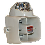 The Combination strobe/siren is tamper proof, uses multicolored lights, & a 120 decibel alarm to alert of a home intruder.