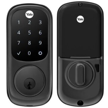 Yale assure keypad smart lock in black to help protect your home sold by Safelink Security Systems OKC & Edmond.
