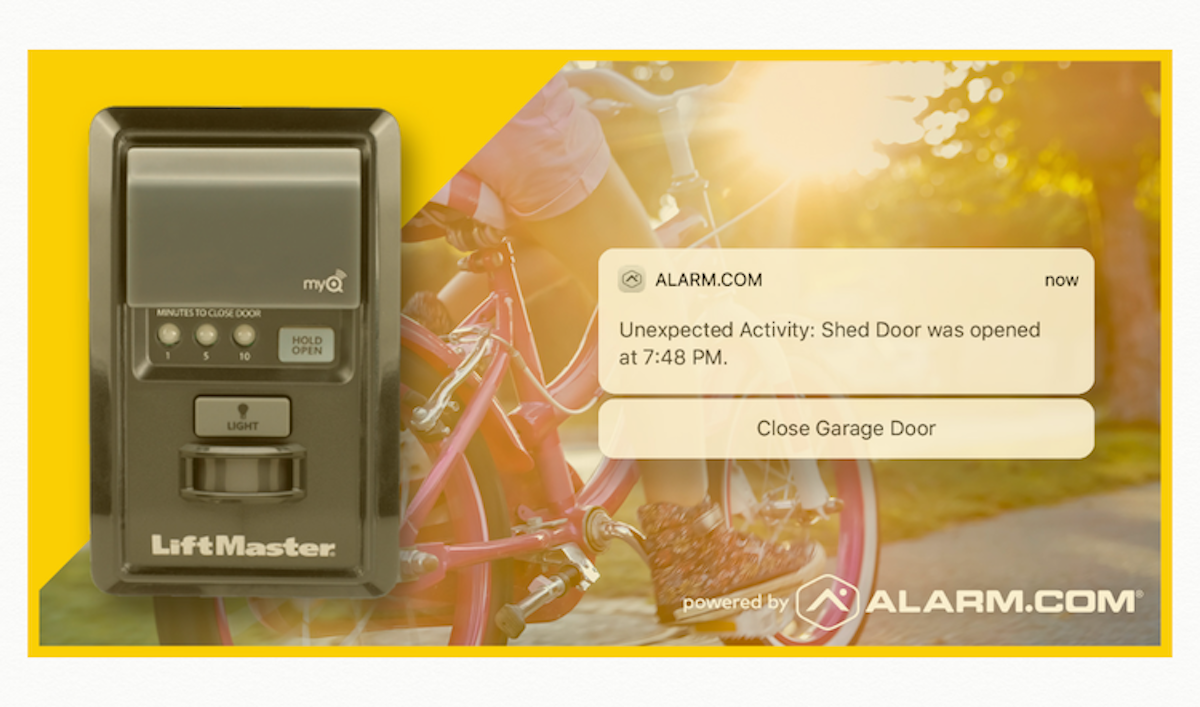 garage door control alarm system, security system components.