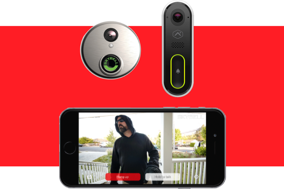 Safelink Security System OKC Security Components: round cam, oval cam, phone viewer