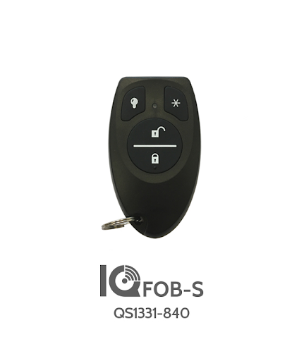 The IQ Fob gives you quick access to your security panel to turn it on or off as well as alert police & emergency personnel.