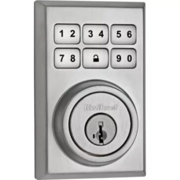 Yale assure modern number keypad smart lock in polished chrome to protect home from Safelink Security Systems OKC & Edmond.