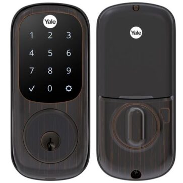 Yale assure keypad smart lock in venetian bronze to help protect your home sold by Safelink Security Systems OKC & Edmond.