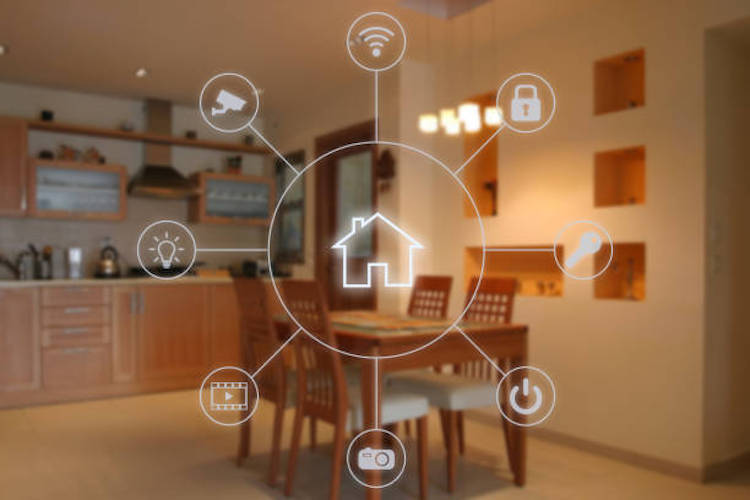 This is a picture of all of the different options you can use to upgrade your home to be a smart home.